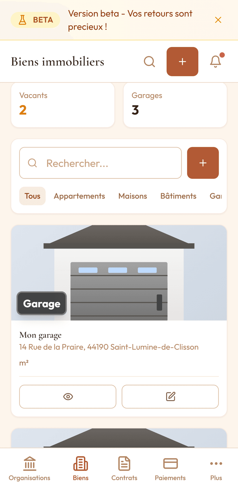 LocaTrack - Interface mobile